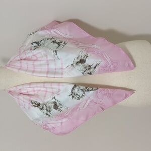 Brooks Brothers Silk Pink Dog Scarf, Made in Italy, 34" x 34", NWOT